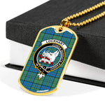 Lockhart Scottish Clan Tartan Military Dog Tag Necklace Jewelry