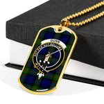 Gunn Modern Scottish Clan Tartan Military Dog Tag Necklace Jewelry