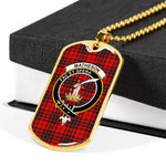 Matheson Red Scottish Clan Tartan Military Dog Tag Necklace Jewelry
