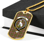 Hunter 1819 Scottish Clan Tartan Military Dog Tag Necklace Jewelry