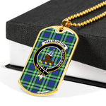 Haliburton Scottish Clan Tartan Military Dog Tag Necklace Jewelry