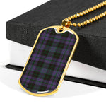 Clergy Green Scottish Clan Tartan Military Dog Tag Necklace Jewelry