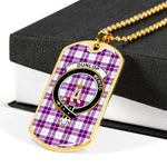 Dunlop Dress Scottish Clan Tartan Military Dog Tag Necklace Jewelry