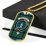 Kirkpatrick Scottish Clan Tartan Military Dog Tag Necklace Jewelry