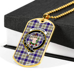 Livingstone Dress Scottish Clan Tartan Military Dog Tag Necklace Jewelry