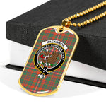 MacKinnon Ancient Scottish Clan Tartan Military Dog Tag Necklace Jewelry