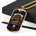 Chalmers Scottish Clan Tartan Military Dog Tag Necklace Jewelry