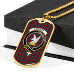 Lindsay Scottish Clan Tartan Military Dog Tag Necklace Jewelry