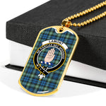 Lamont Ancient Scottish Clan Tartan Military Dog Tag Necklace Jewelry