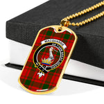 MacQuarrie Scottish Clan Tartan Military Dog Tag Necklace Jewelry