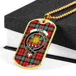 Kerr Ancient Scottish Clan Tartan Military Dog Tag Necklace Jewelry
