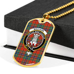 MacLean Of Duart Ancient Scottish Clan Tartan Military Dog Tag Necklace Jewelry