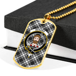 Menzies Scottish Clan Tartan Military Dog Tag Necklace Jewelry