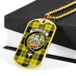 MacLachlan Scottish Clan Tartan Military Dog Tag Necklace Jewelry