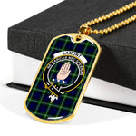 Lamont Scottish Clan Tartan Military Dog Tag Necklace Jewelry