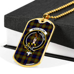 MacLellan Modern Scottish Clan Tartan Military Dog Tag Necklace Jewelry