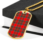 MacBean Modern Scottish Clan Tartan Military Dog Tag Necklace Jewelry