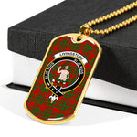 Livingstone Scottish Clan Tartan Military Dog Tag Necklace Jewelry