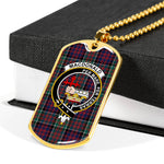 MacDonald Clan Donald Scottish Clan Tartan Military Dog Tag Necklace Jewelry