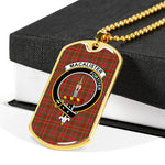 MacAlister Scottish Clan Tartan Military Dog Tag Necklace Jewelry