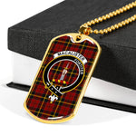 MacAlister Of Skye Scottish Clan Tartan Military Dog Tag Necklace Jewelry