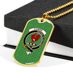 Currie Scottish Clan Tartan Military Dog Tag Necklace Jewelry