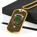 Kinninmont Scottish Clan Tartan Military Dog Tag Necklace Jewelry