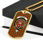 Lennox Scottish Clan Tartan Military Dog Tag Necklace Jewelry