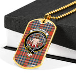 MacFarlane Ancient Scottish Clan Tartan Military Dog Tag Necklace Jewelry