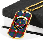 Mar Scottish Clan Tartan Military Dog Tag Necklace Jewelry