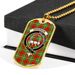 Grierson Scottish Clan Tartan Military Dog Tag Necklace Jewelry