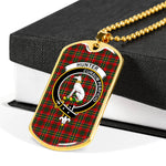 Hunter USA Scottish Clan Tartan Military Dog Tag Necklace Jewelry