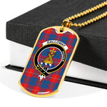 Galloway Scottish Clan Tartan Military Dog Tag Necklace Jewelry