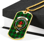 Lundin Scottish Clan Tartan Military Dog Tag Necklace Jewelry