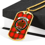 Darroch Scottish Clan Tartan Military Dog Tag Necklace Jewelry
