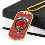 Moubray Scottish Clan Tartan Military Dog Tag Necklace Jewelry