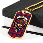 Graham Of Menteith Red Scottish Clan Tartan Military Dog Tag Necklace Jewelry