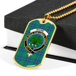 Irvine Ancient Scottish Clan Tartan Military Dog Tag Necklace Jewelry