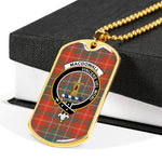MacDougall Garthland Ancient Scottish Clan Tartan Military Dog Tag Necklace Jewelry