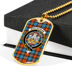 MacLachlan Ancient Scottish Clan Tartan Military Dog Tag Necklace Jewelry