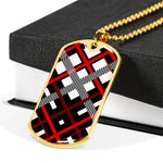Home Scottish Clan Tartan Military Dog Tag Necklace Jewelry