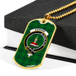 Erskine Hunting Scottish Clan Tartan Military Dog Tag Necklace Jewelry