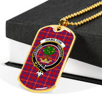 Hamilton Scottish Clan Tartan Military Dog Tag Necklace Jewelry