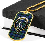 Fletcher Ancient Scottish Clan Tartan Military Dog Tag Necklace Jewelry