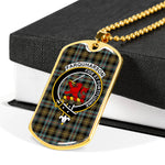 Farquharson Weathered Scottish Clan Tartan Military Dog Tag Necklace Jewelry