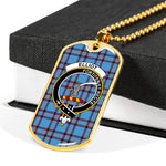 Elliot Ancient Scottish Clan Tartan Military Dog Tag Necklace Jewelry