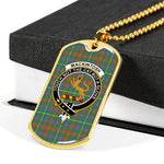 MacKintosh Hunting Ancient Scottish Clan Tartan Military Dog Tag Necklace Jewelry