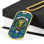 Falconer Scottish Clan Tartan Military Dog Tag Necklace Jewelry