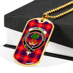 Hamilton Modern Scottish Clan Tartan Military Dog Tag Necklace Jewelry