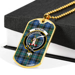 MacRae Hunting Ancient Scottish Clan Tartan Military Dog Tag Necklace Jewelry